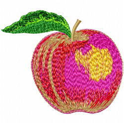 Apple Embroidery Design 1